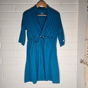 Brobe Recovery Robe Large Teal Blue Post-Op Surgical Lounge Kimono Lounge